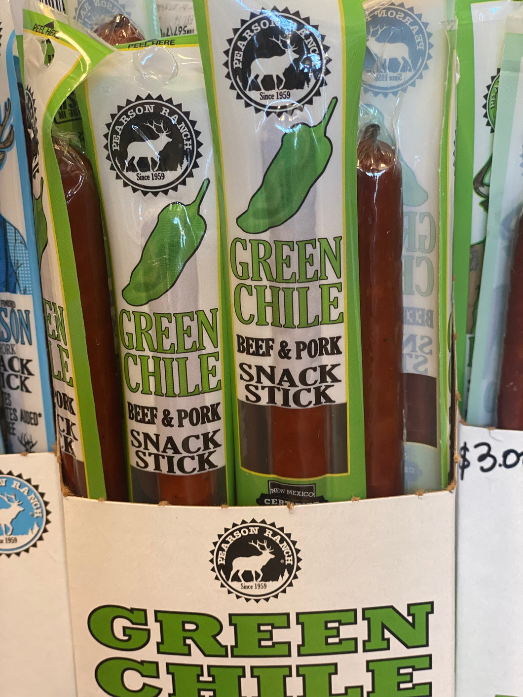 Green Chile Beef & Pork Snack Stick Pearson Ranch
