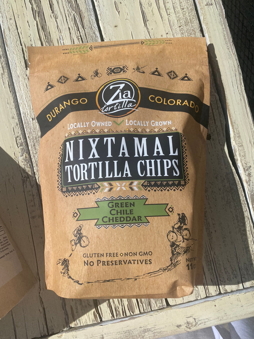 Zia Tortilla Nixtamal Green Chile Cheddar Tortilla Chips