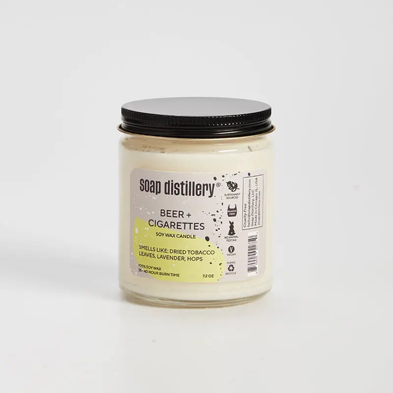 Soap Distillery Beer & Cigarettes Candle