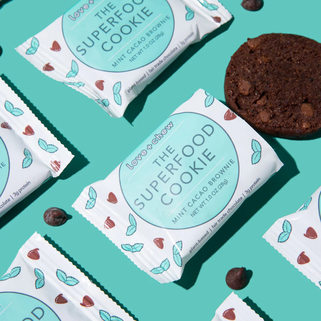 Love + Chew The Superfood Cookie Mint Cacao Brownie