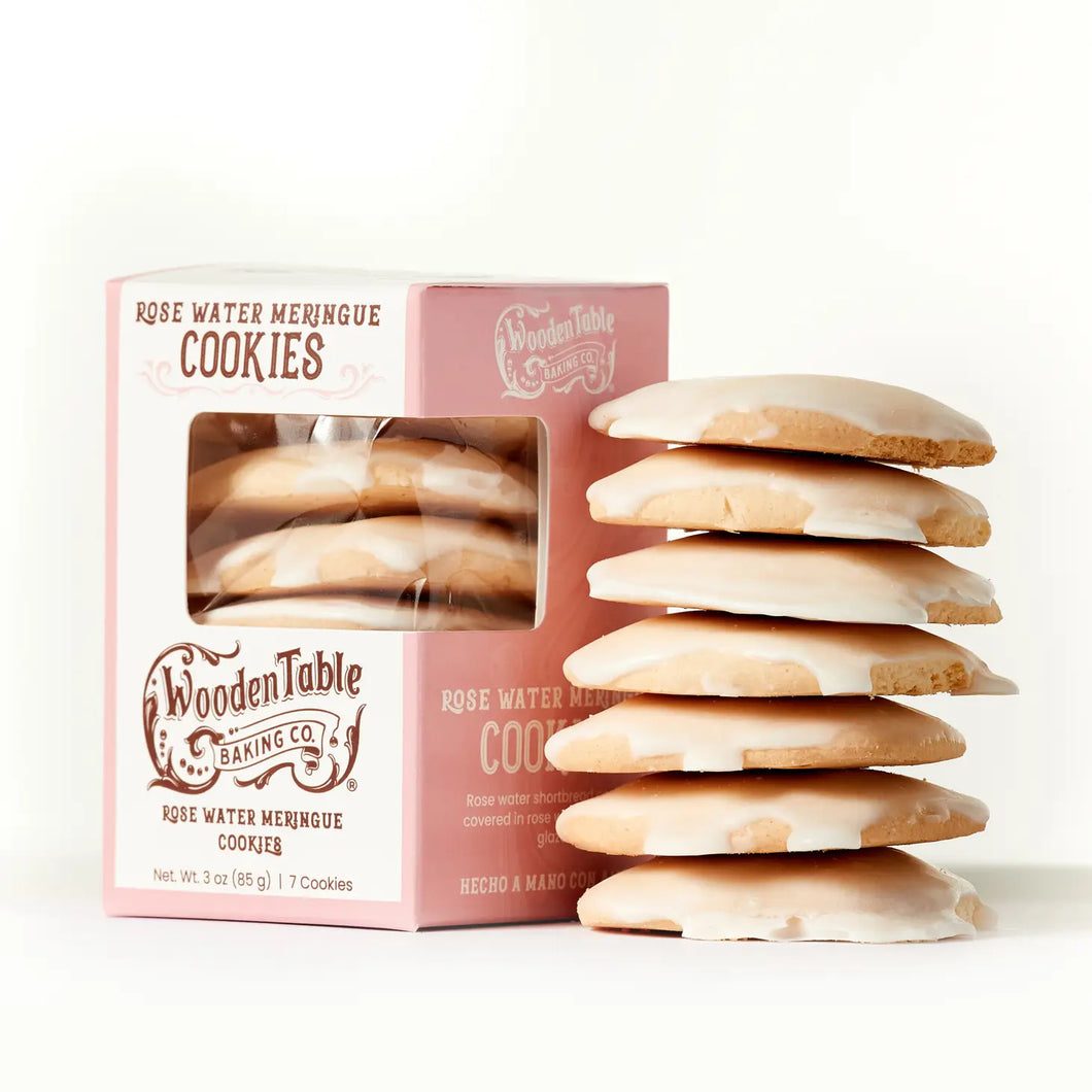 Wooden Table Rosewater Meringue Cookies