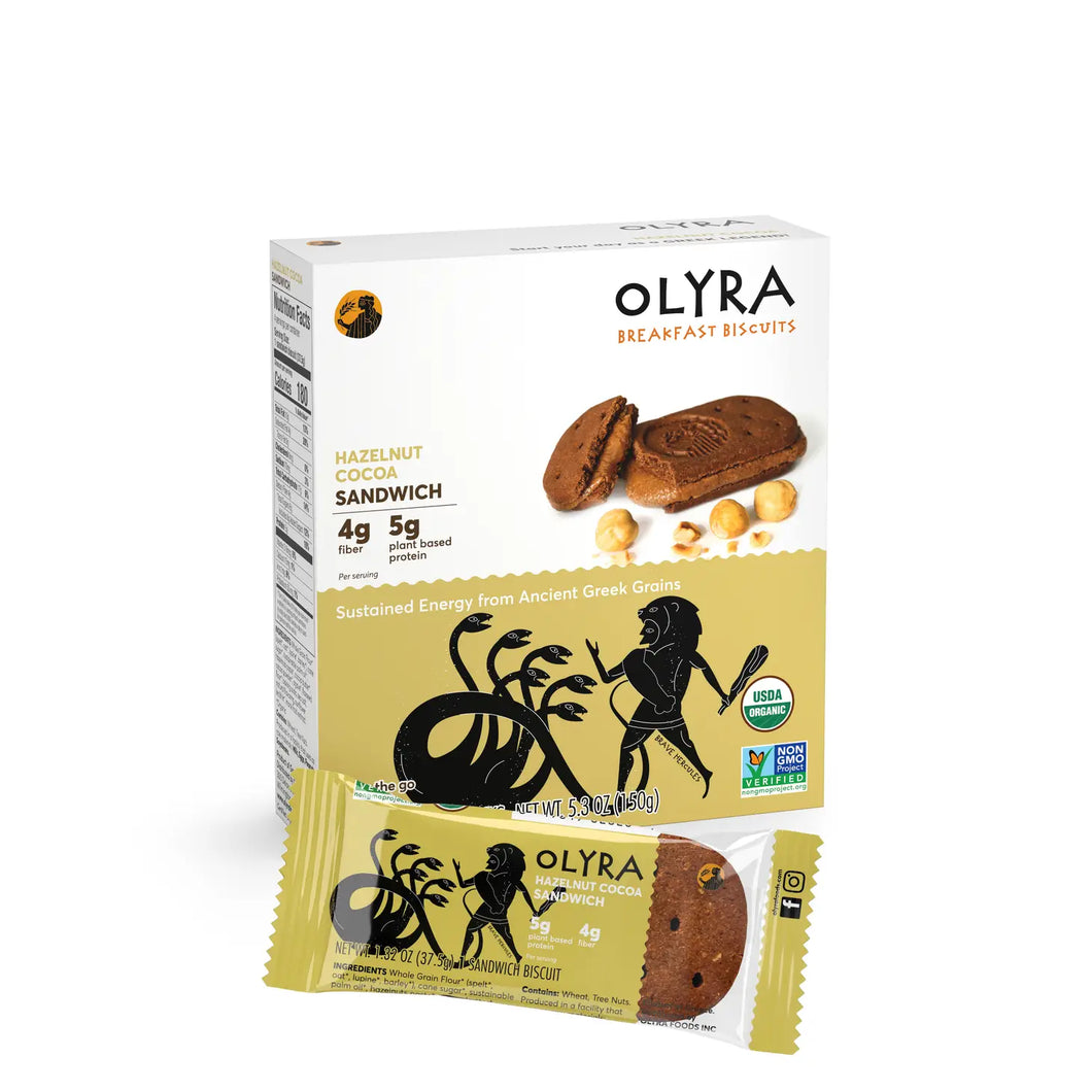 Olyra Organic Hazelnut & Cocoa Biscuit Sandwiches