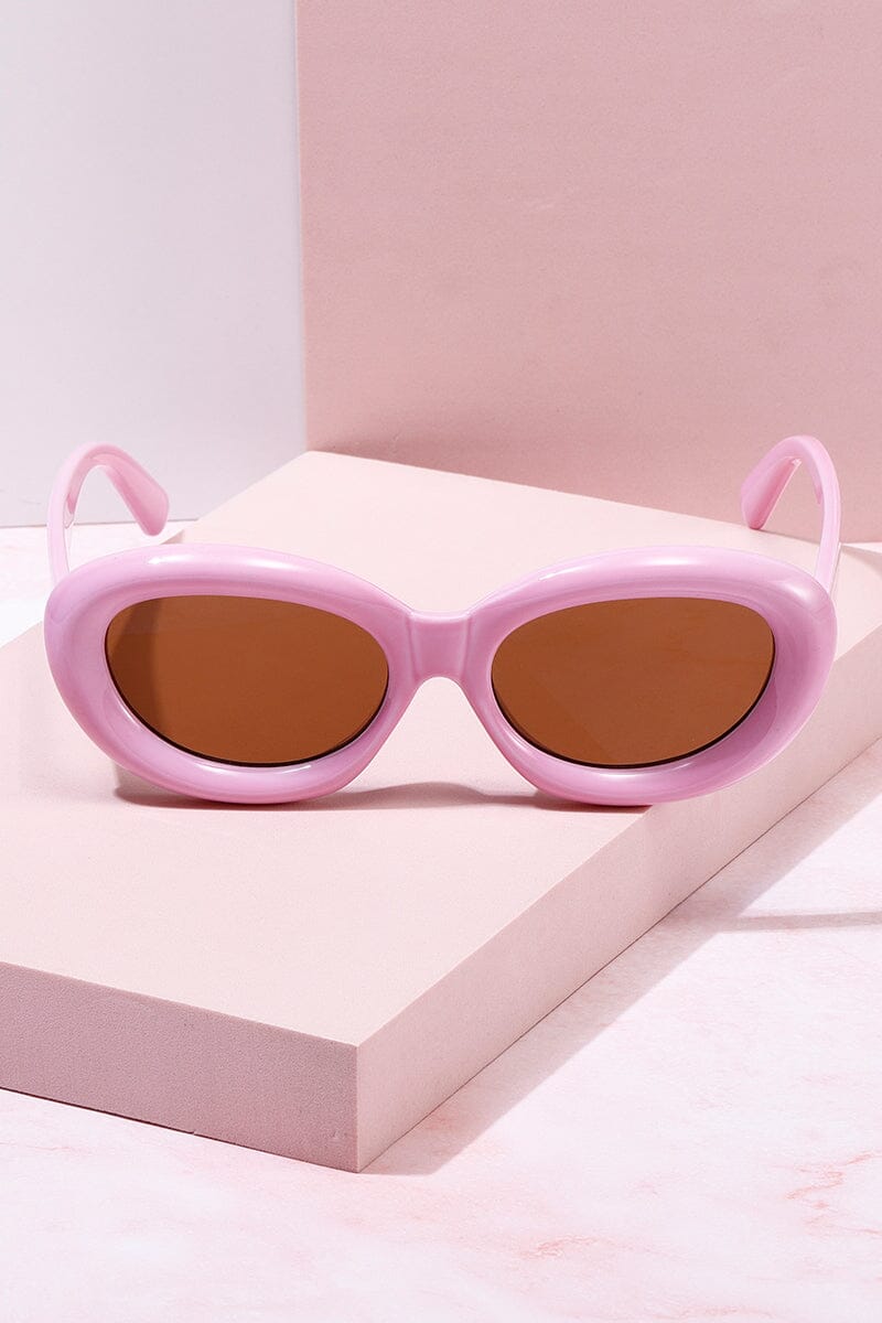 Mure and Grand Puff Soft Serve Sunglasses Pink Lt Brown